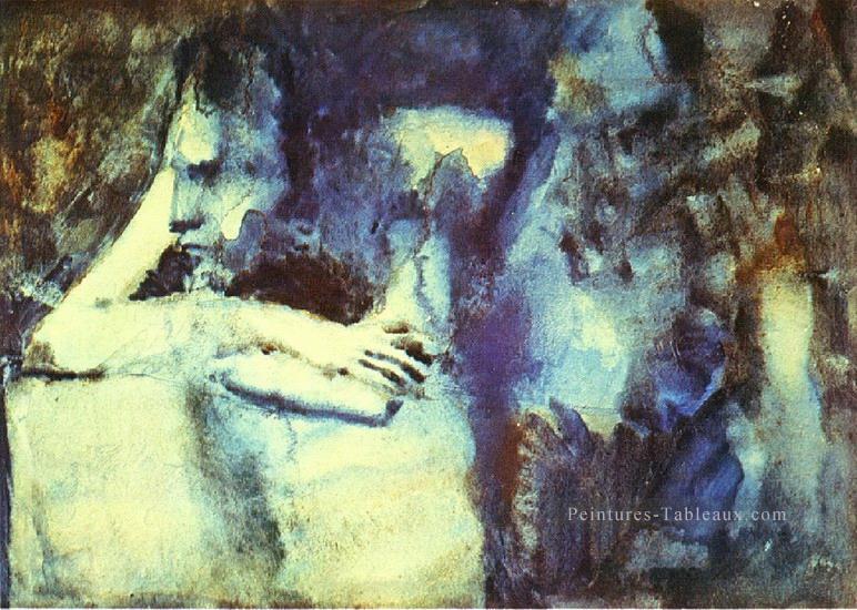 Femme accoudee 1904 cubiste Pablo Picasso Peintures à l'huile